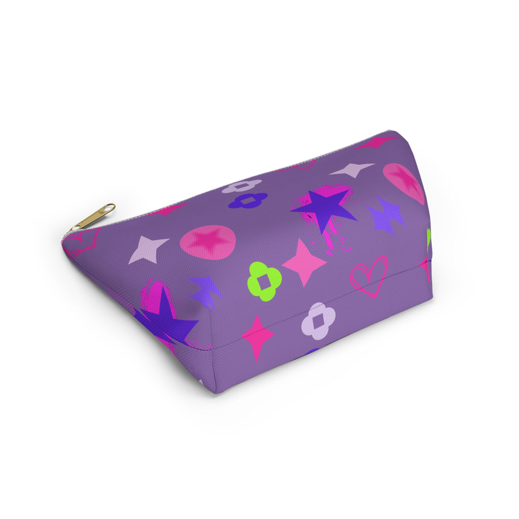 Purple Stars Accessory Pouch —  Pink Makeup Bag