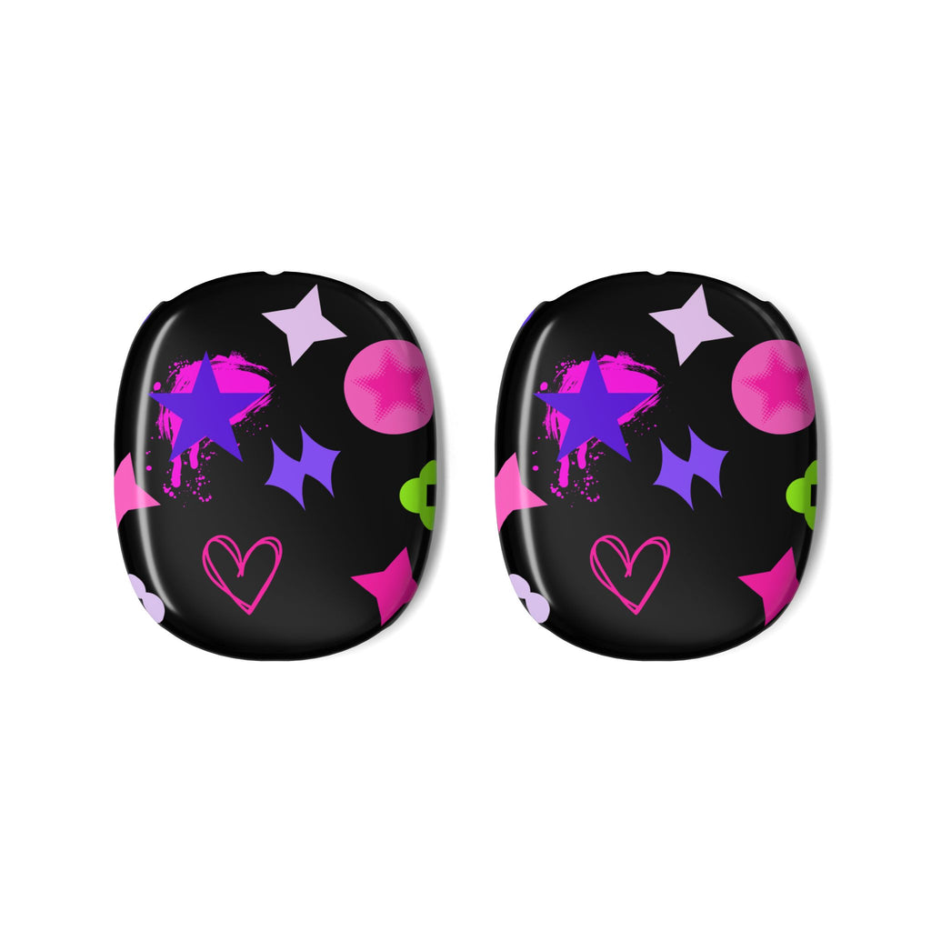 AirPods Max Shell Case — Neon Stars & Hearts Protective Cover