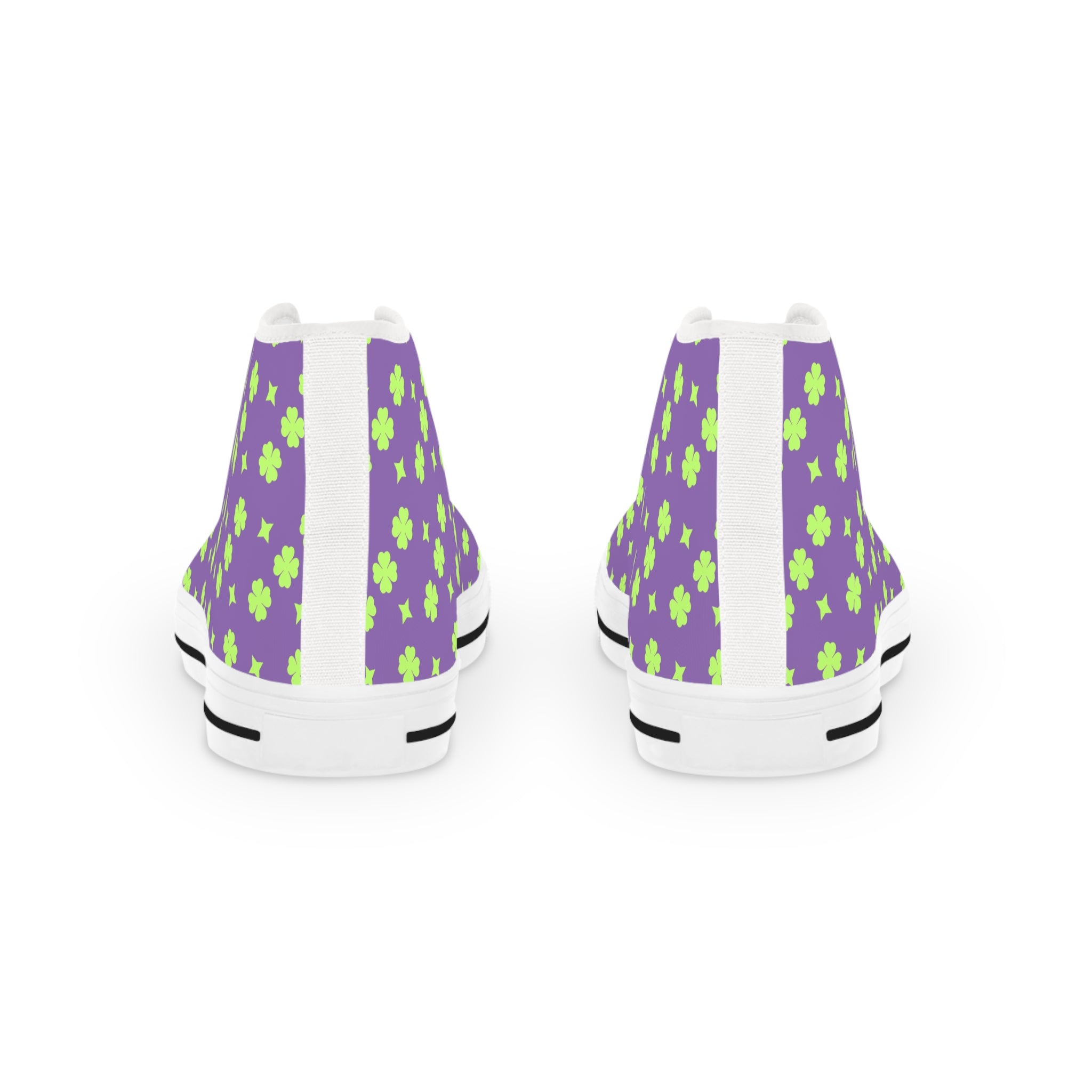 Men's High Top Sneakers Lime Green Stars