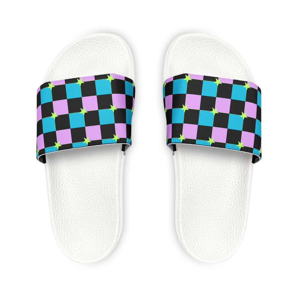 Men's Checkerboard Pattern Sandals Pick Blue