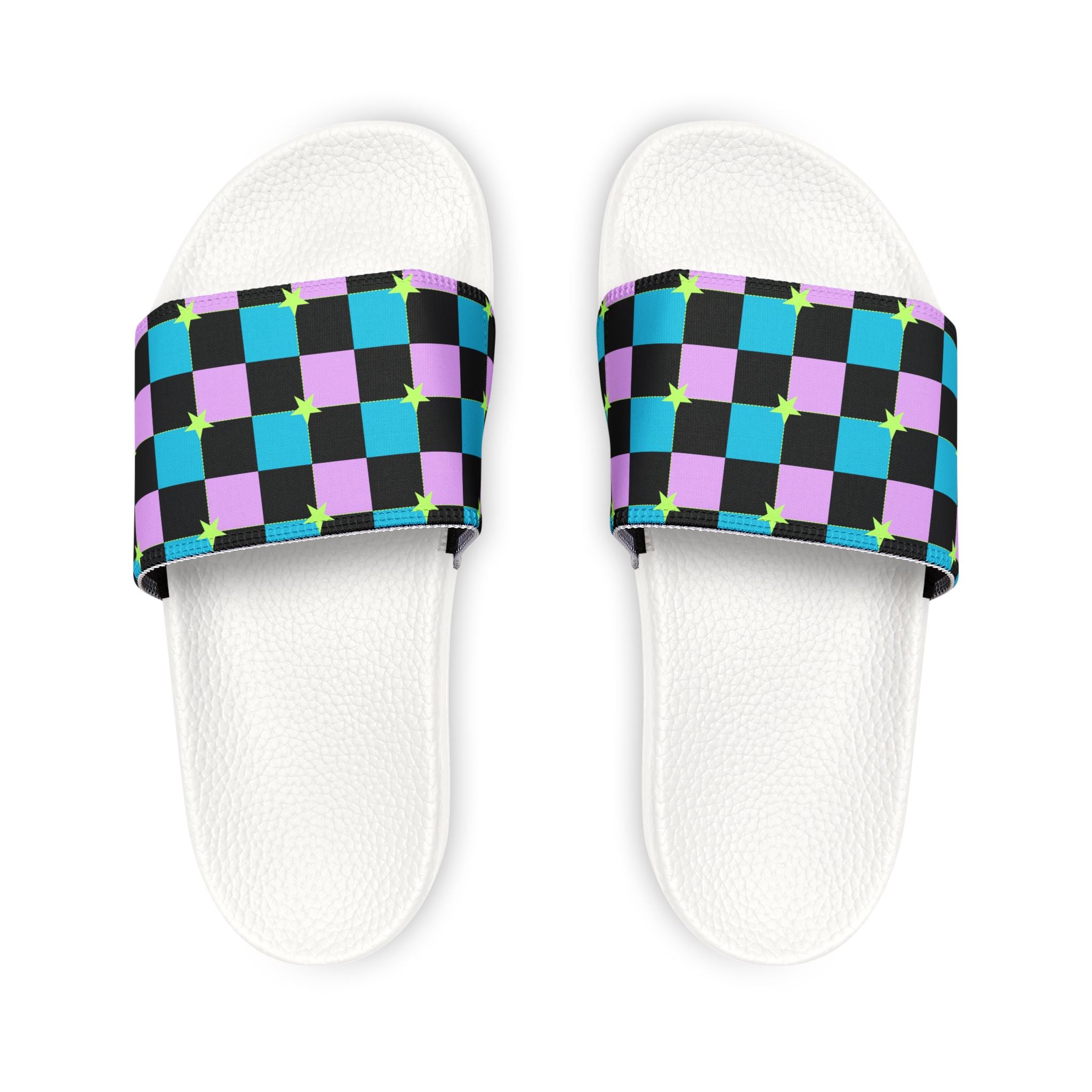 Men's Checkerboard Pattern Sandals Pick Blue