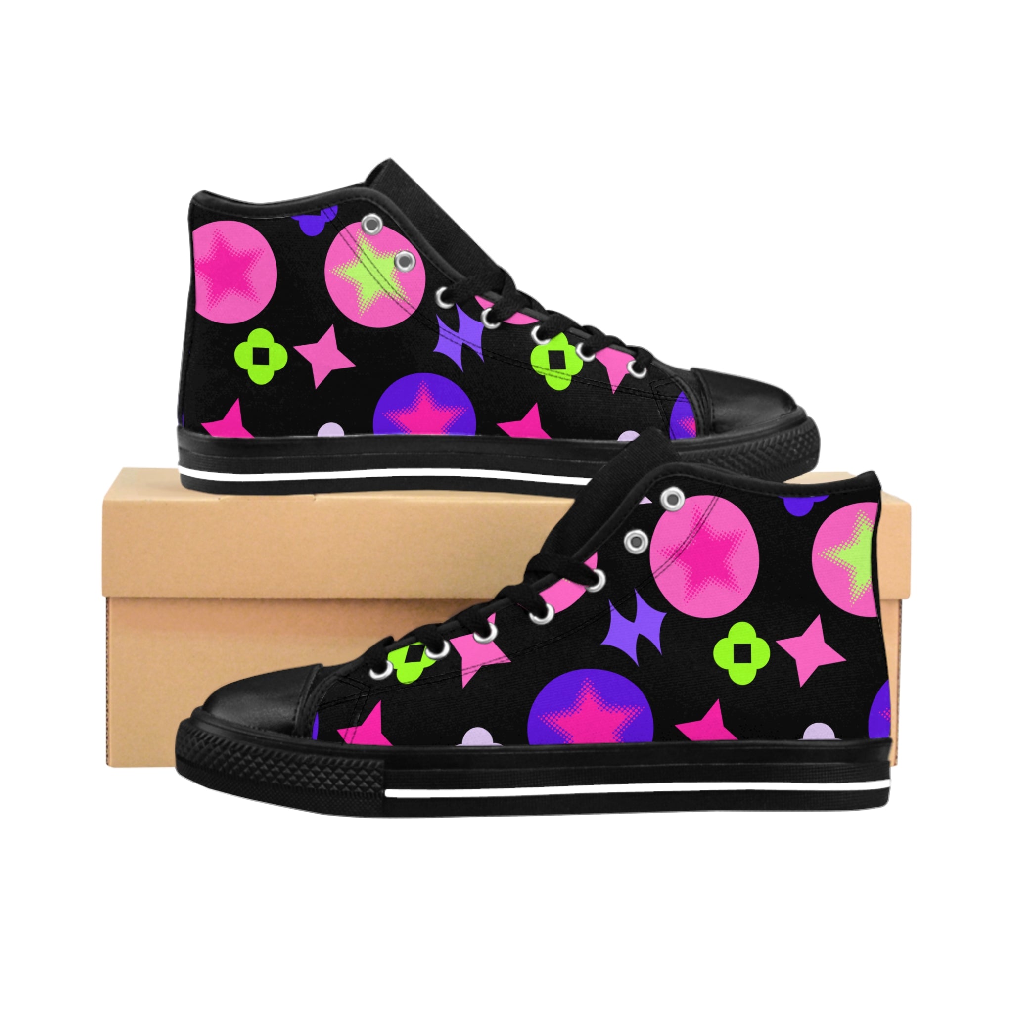 Women's Classic Sneakers with Colorful  Stars
