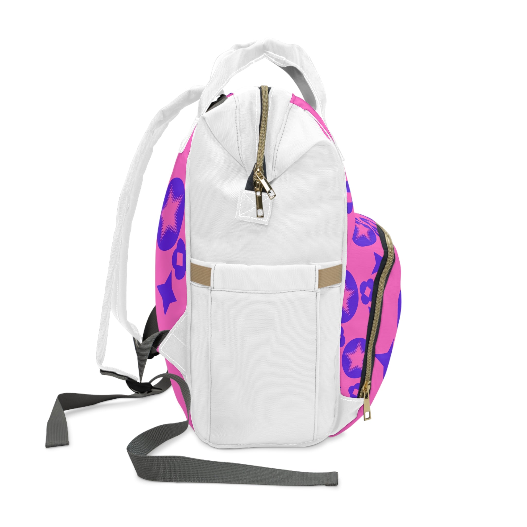 Purple Pink Star Pattern Multifunctiona Backpack