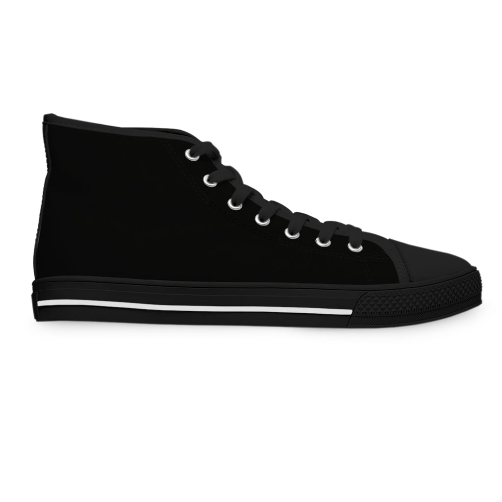 Classic Black High-Top Sneakers — Women's Casual Canvas Shoes