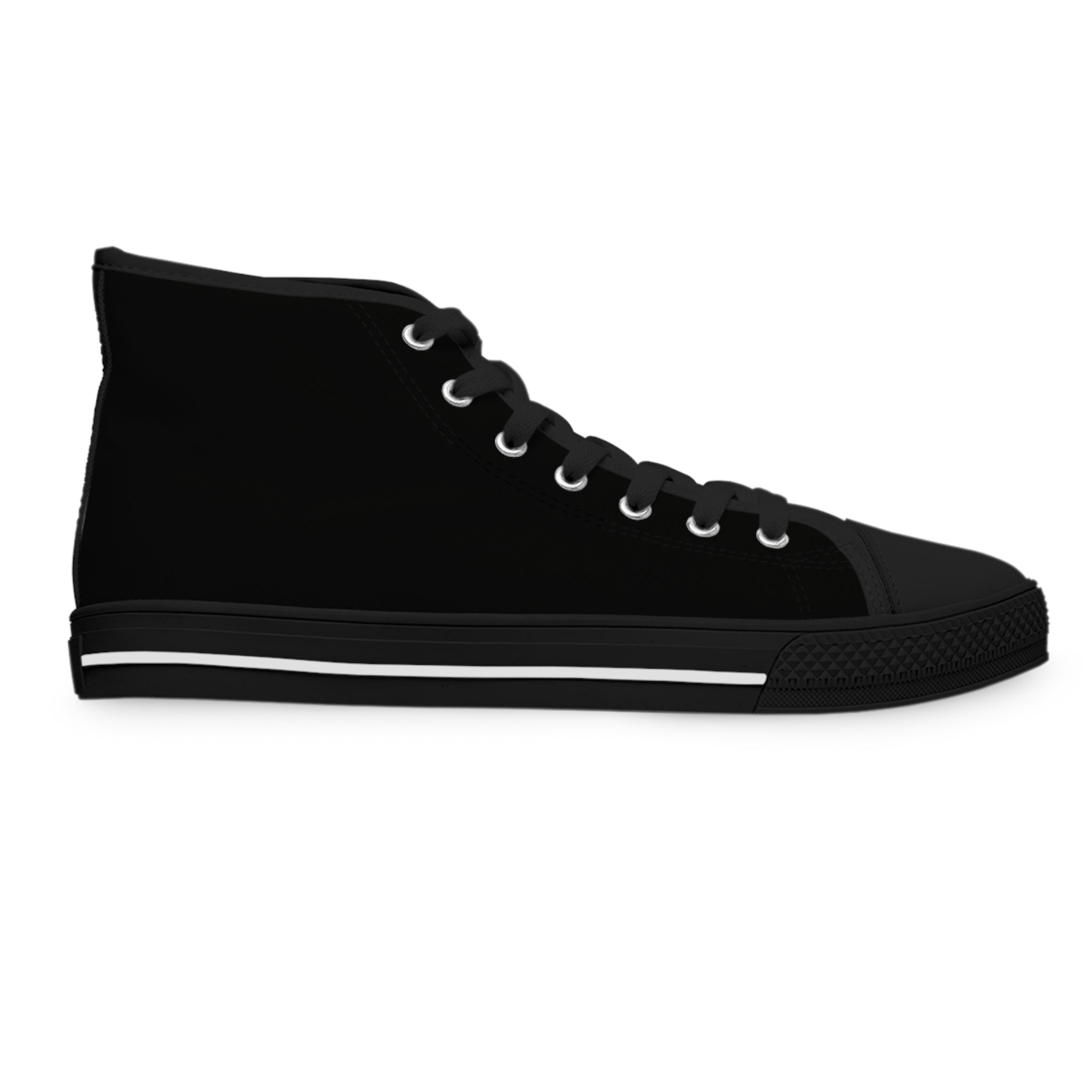 Classic Black High-Top Sneakers — Women's Casual Canvas Shoes