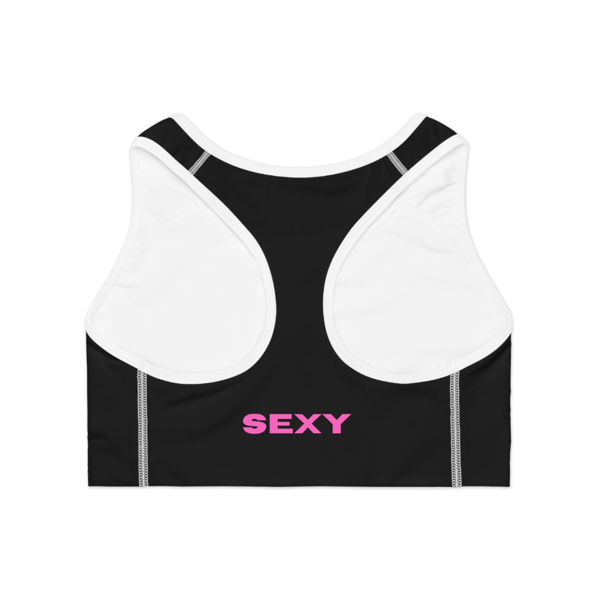 SEXY' Black Sports Bra — Bold Activewear Crop Top