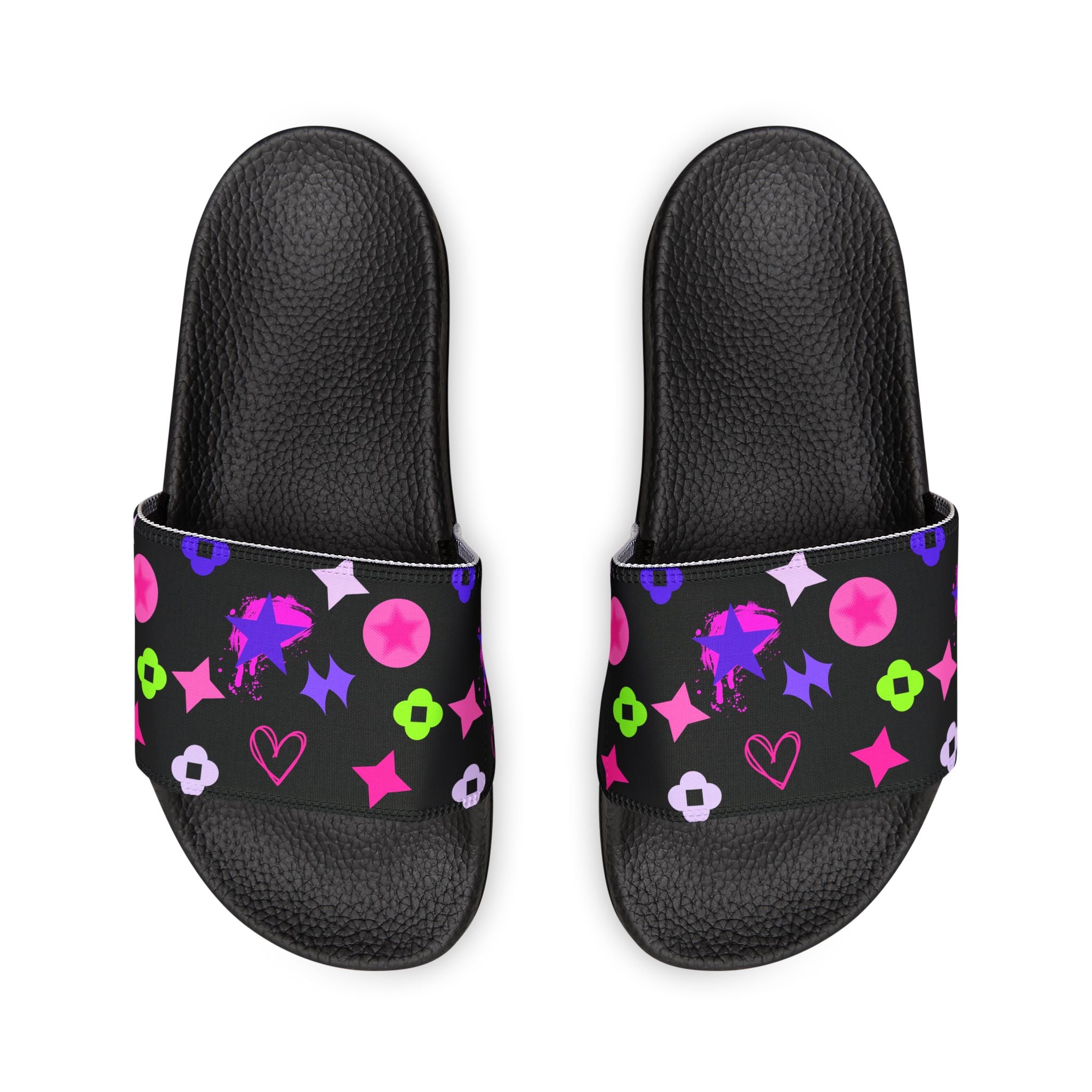 Women Slide Sandals —   Removable- White Striped Strap Slides