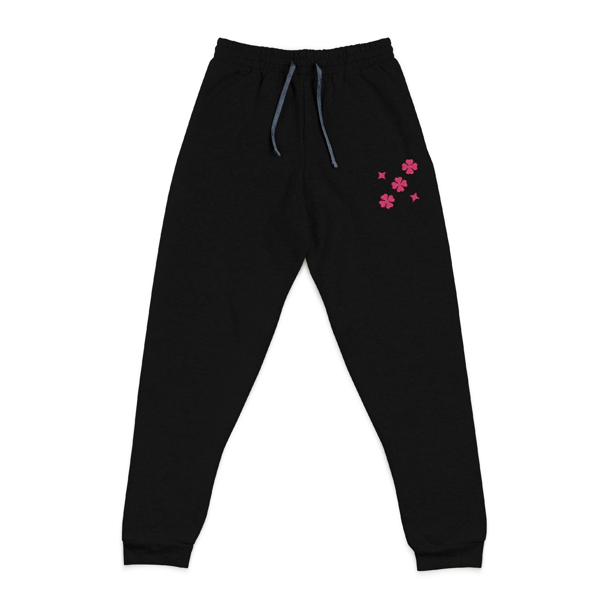 Star Embroidered Joggers - Black Casual Sweatpants