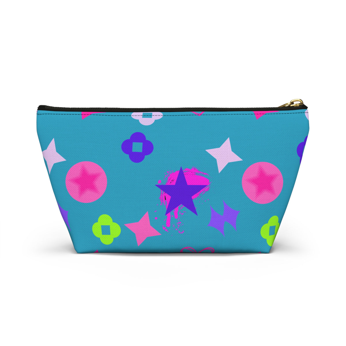 Star & Blue Accessory Pouch — Pink & Purple Makeup Bag