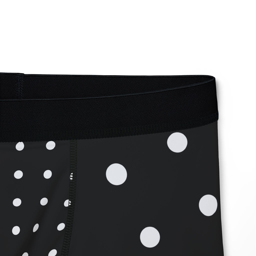 Polka Dot Boxer Briefs — Black & White All-Over-Print Men’s Underwear
