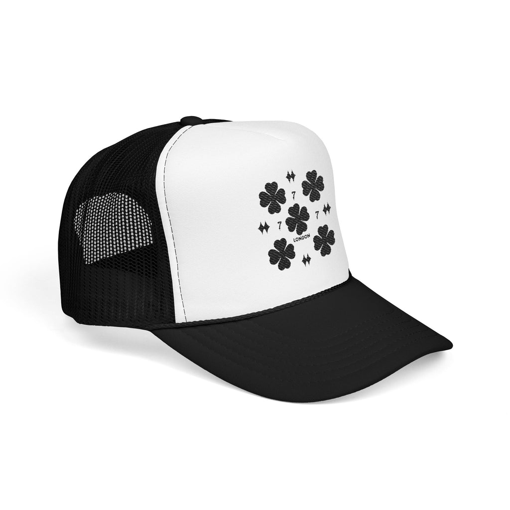 Black Embroidered Clover Lucky Hat