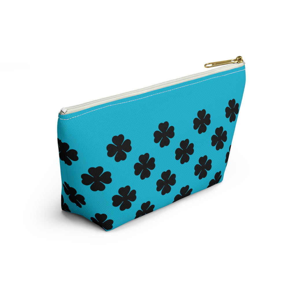 Black Clover Pattern Accessory Makeup & Travel Organizer Ocean Blue