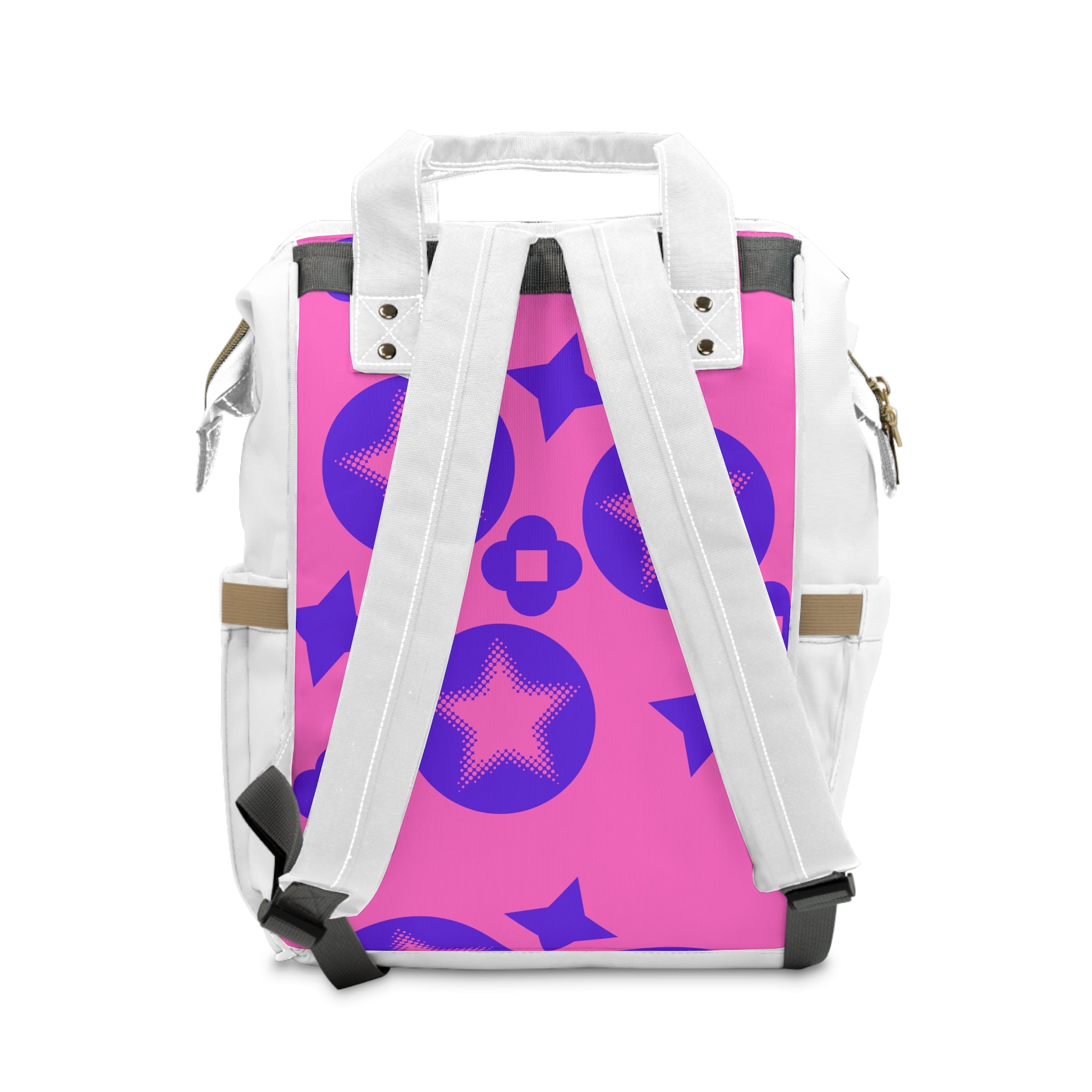Purple Pink Star Pattern Multifunctiona Backpack