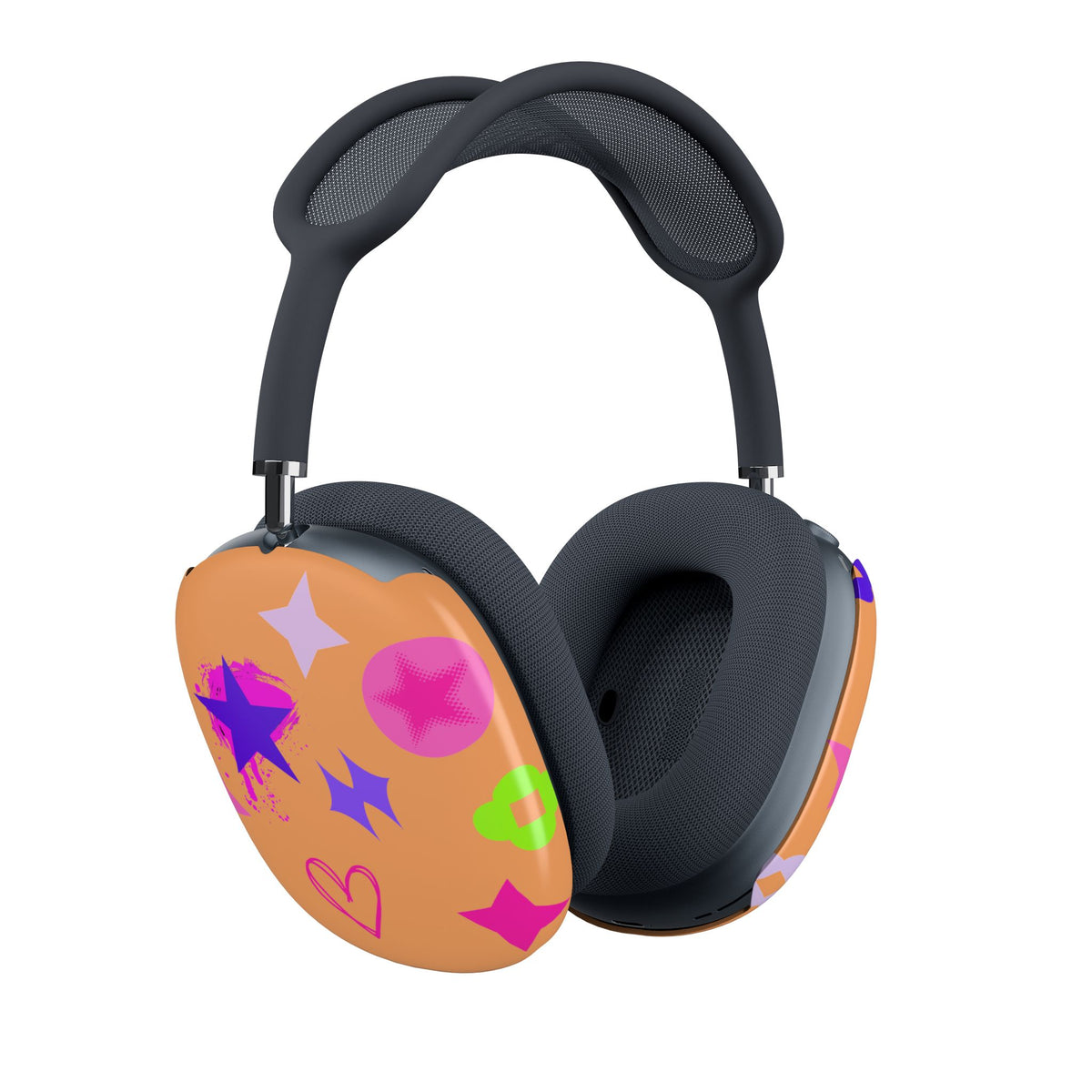 Copy of AirPods Max Shell Case — Neon Stars & Hearts Protective Ograne Cover
