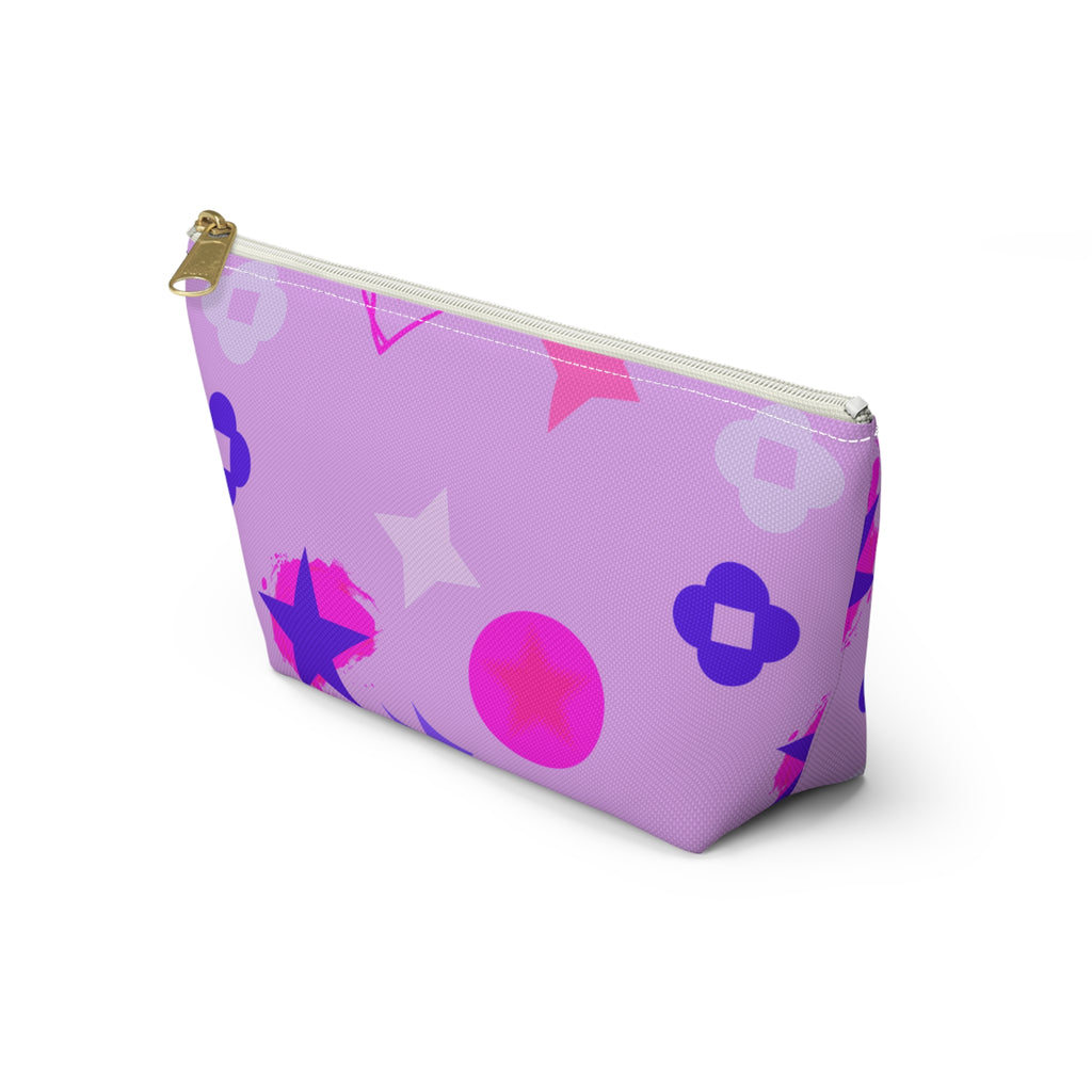 Starburst Purple Accessory Pouch — T‑Bottom Makeup & Travel Zip Bag
