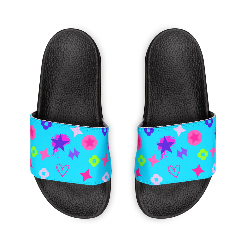 Copy of Women Slide Sandals —   Removable- White Striped Strap Slides