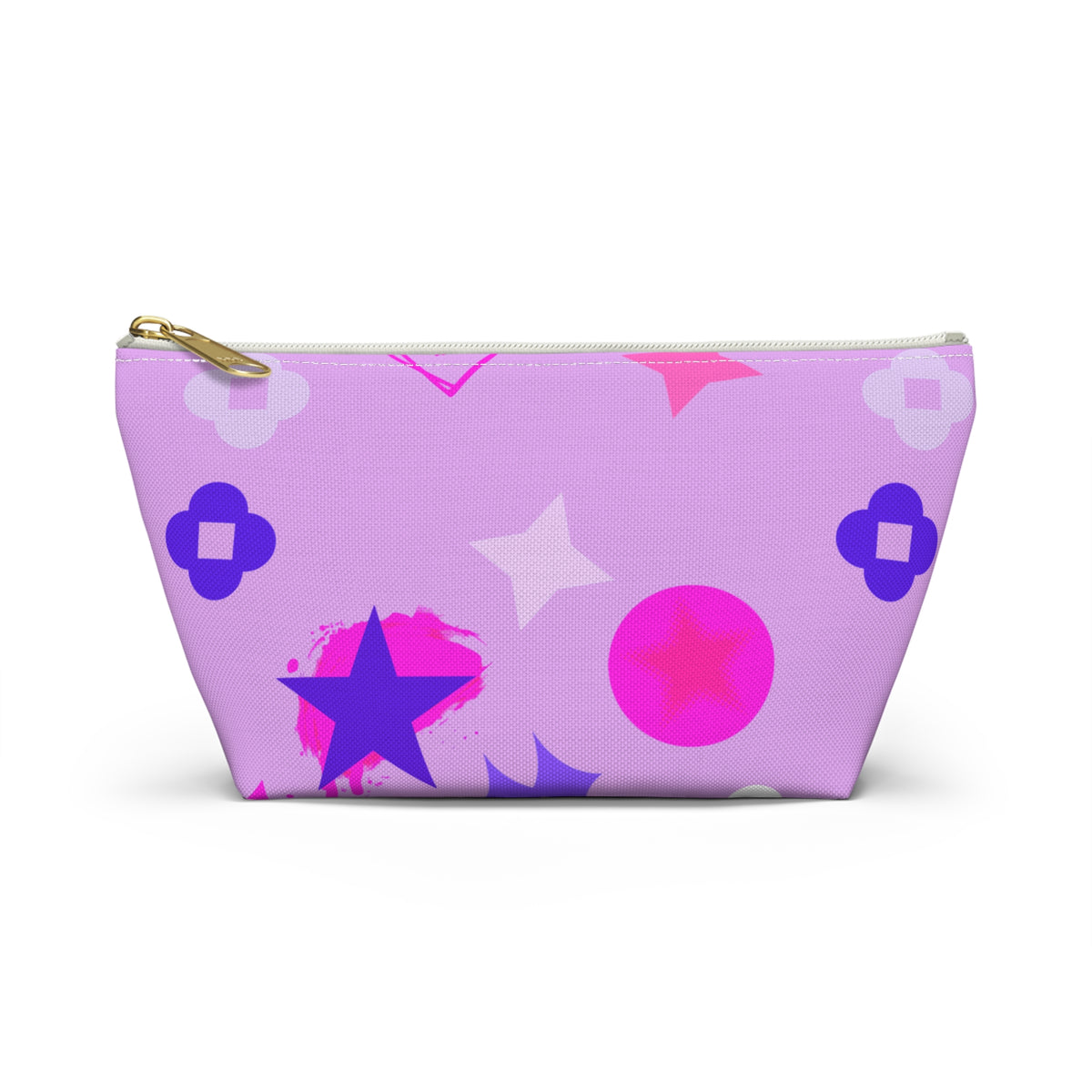 Starburst Purple Accessory Pouch — T‑Bottom Makeup & Travel Zip Bag