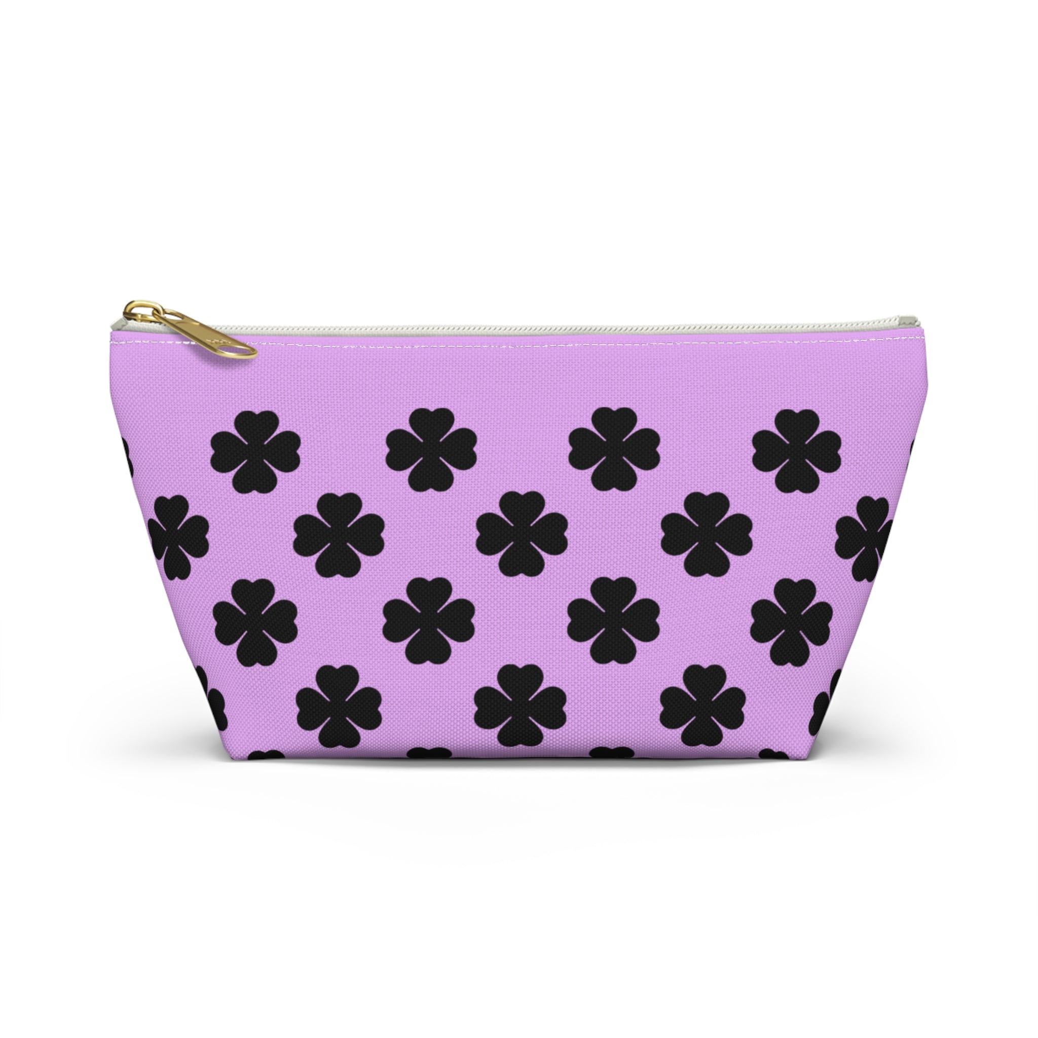 Black Clover Pattern Accessory Makeup & Travel Organizer Purple