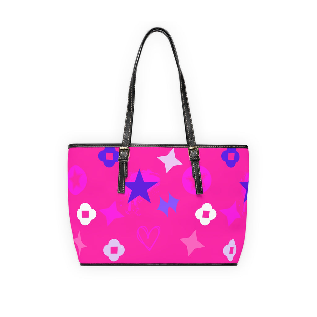 Leather Shoulder Star  Bag Pink