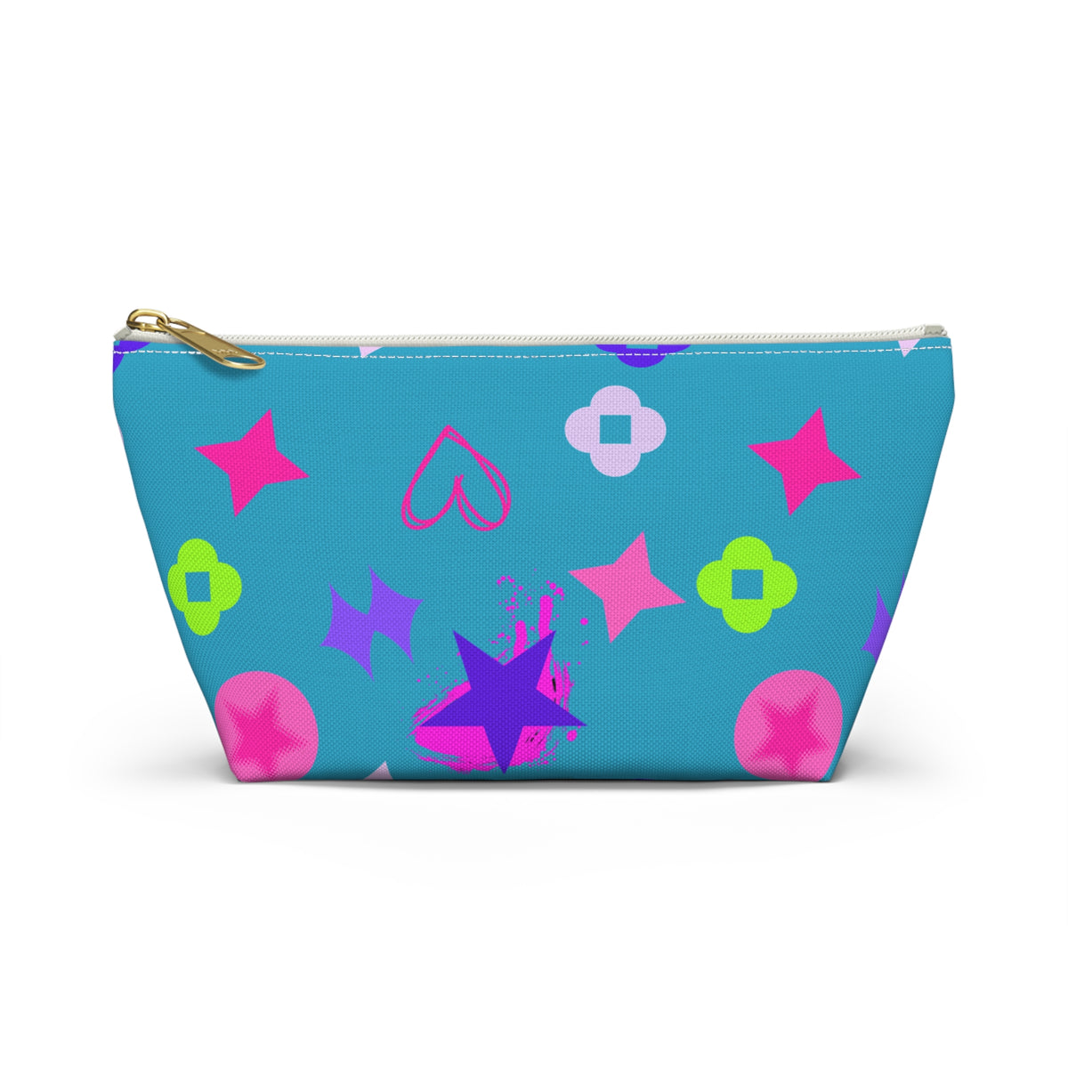 Star & Blue Accessory Pouch — Pink & Purple Makeup Bag