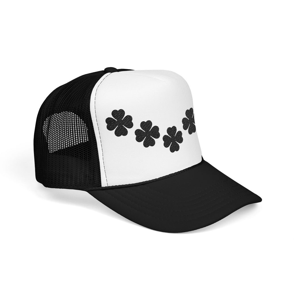 Embroidered Black Clover Foam Hat Design