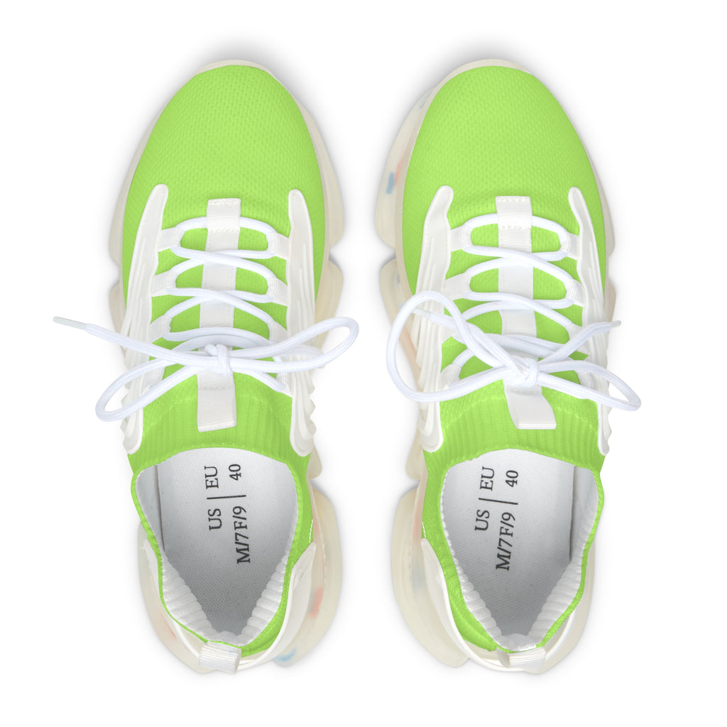 Neon Green Women's Mesh Sneakers — Lightweight Breathable Athletic Shoes