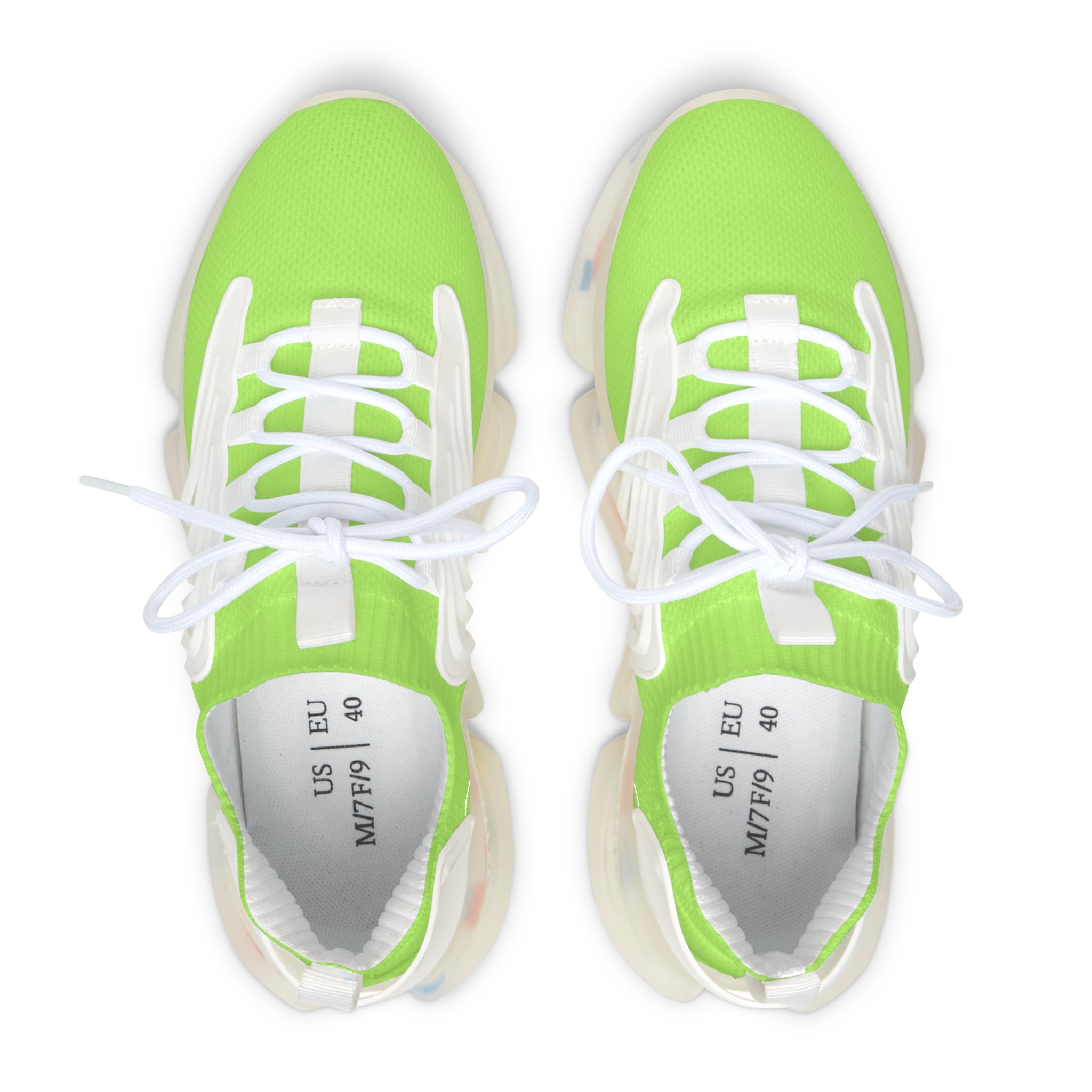 Neon Green Women's Mesh Sneakers — Lightweight Breathable Athletic Shoes