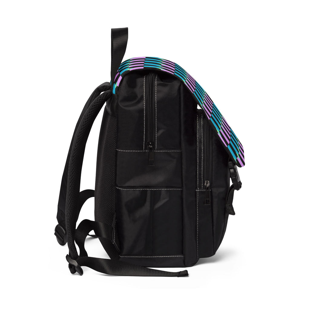 Purple on blue Unisex Casual Shoulder Backpack