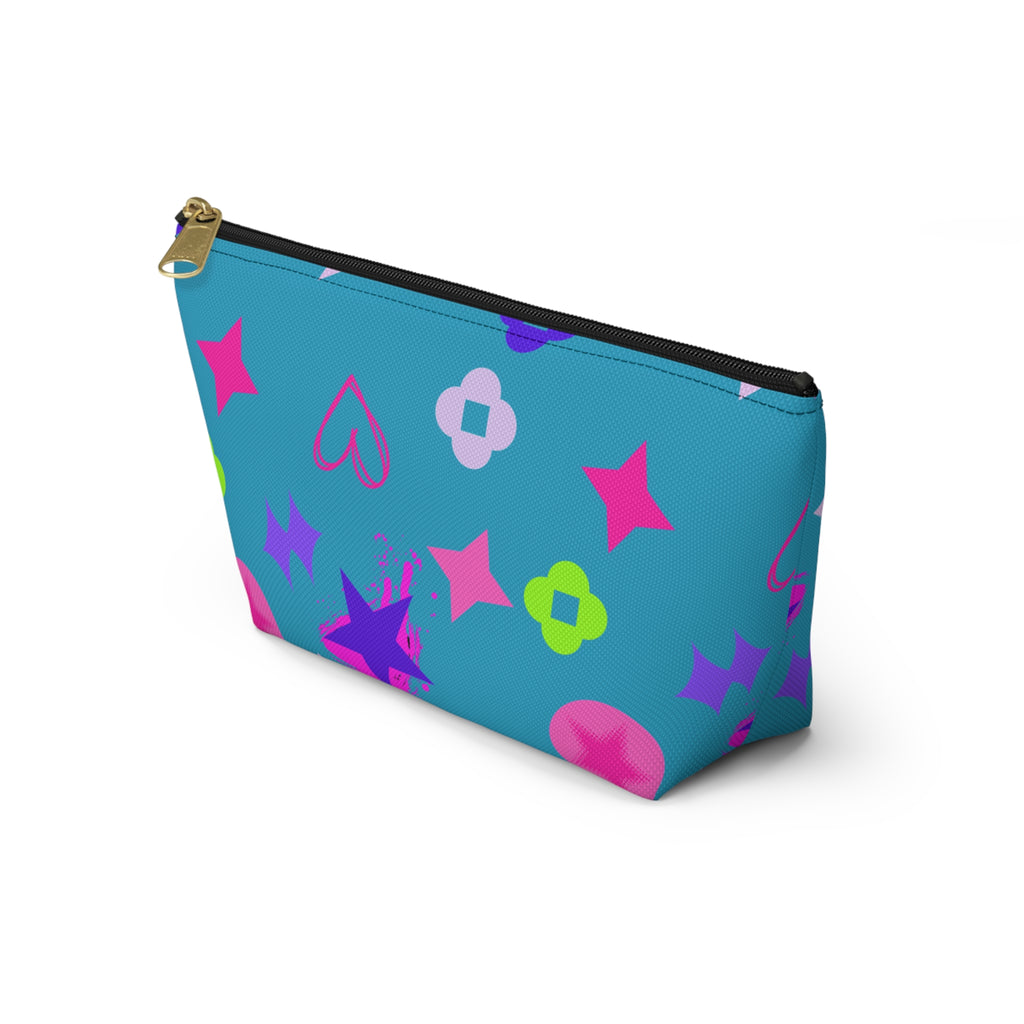 Star & Blue Accessory Pouch — Pink & Purple Makeup Bag