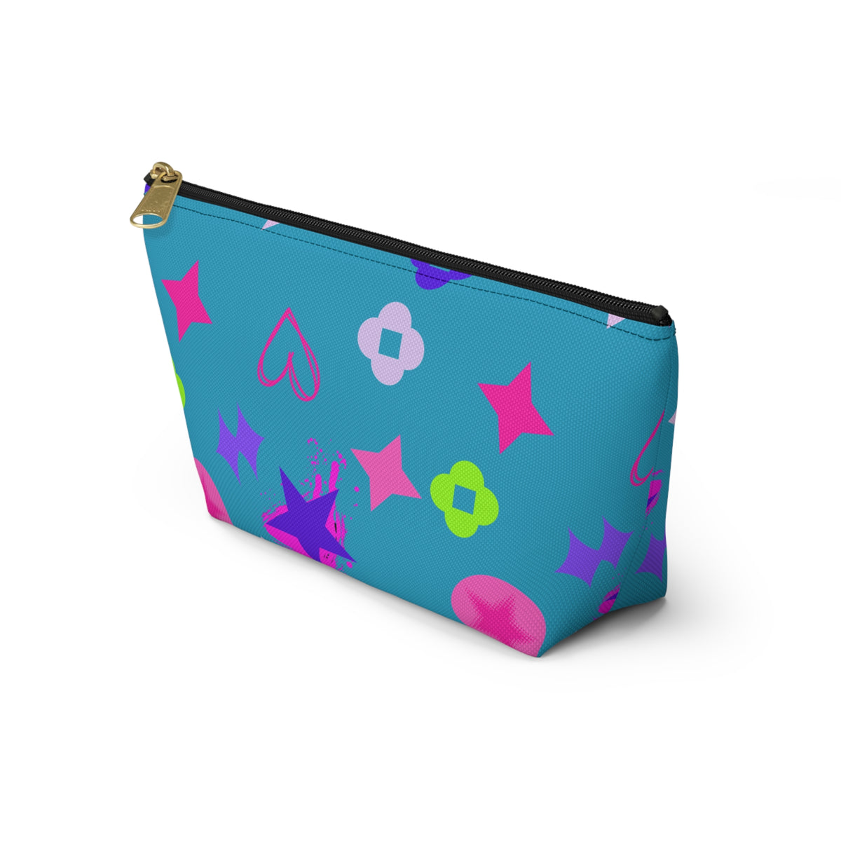 Star & Blue Accessory Pouch — Pink & Purple Makeup Bag