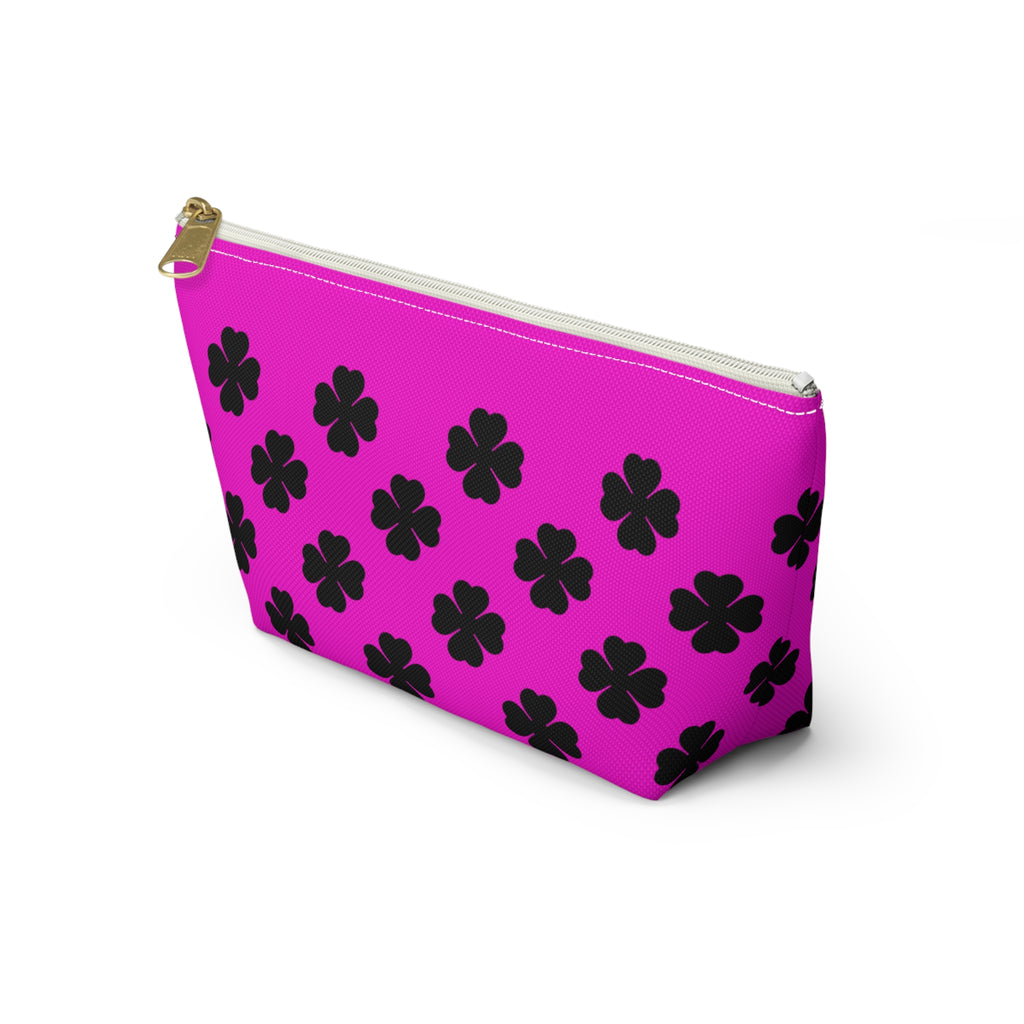 Black Clover Pattern Accessory Makeup & Travel Organizer Pink