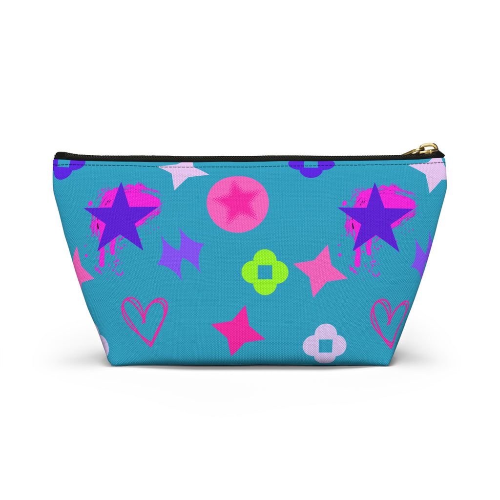 Star & Blue Accessory Pouch — Pink & Purple Makeup Bag