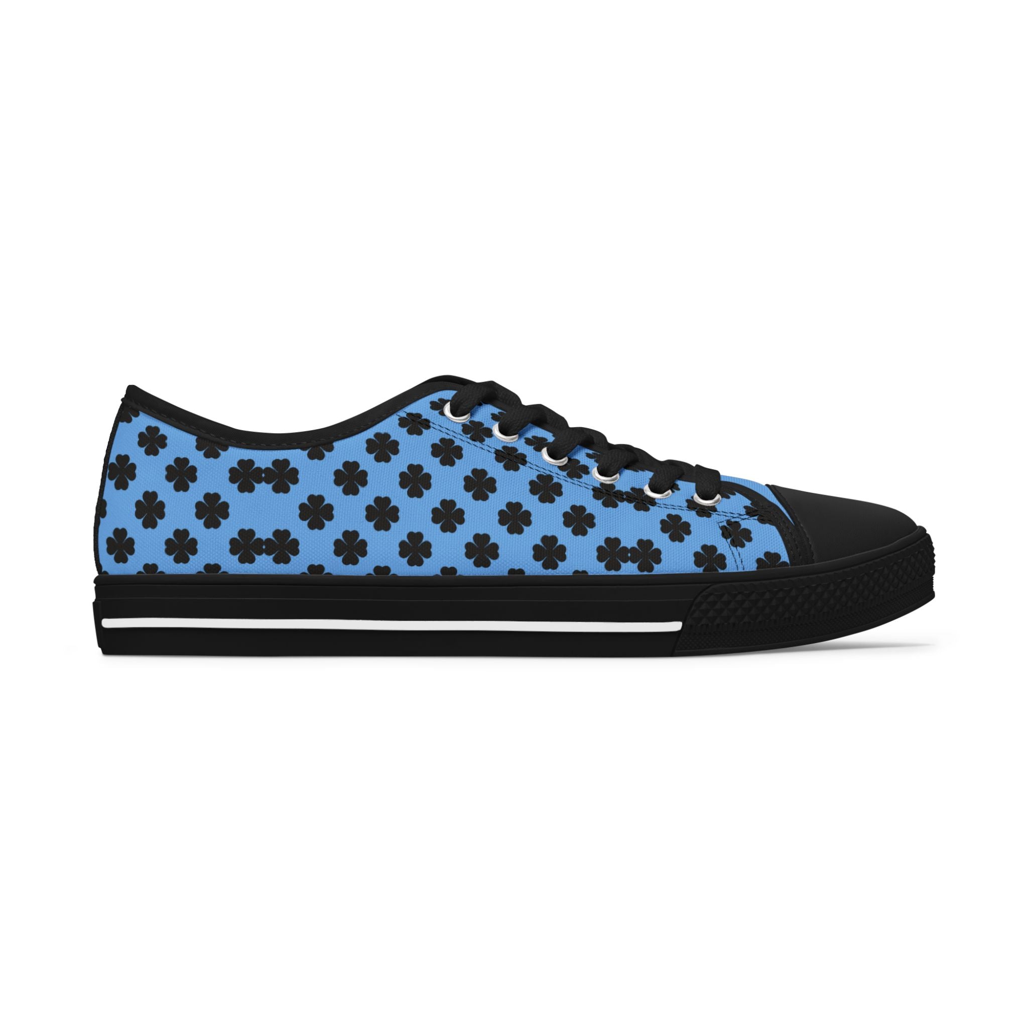 Low Top Sneakers — Blue Pattern Casual Shoes