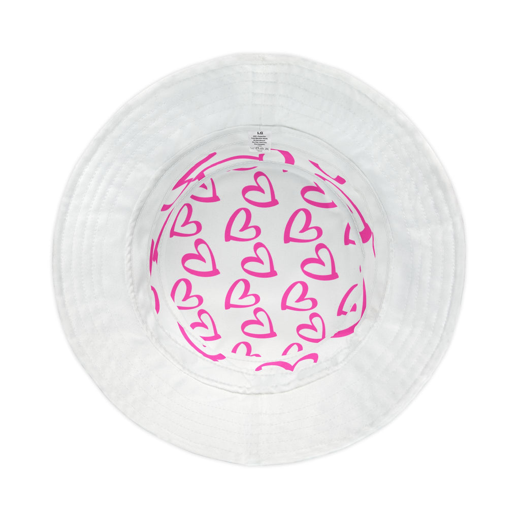 Pink Heart Bucket Hat — Summer Hat