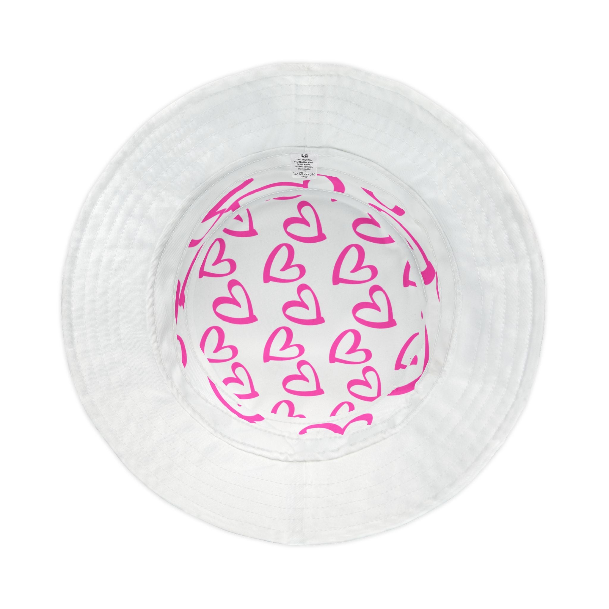 Pink Heart Bucket Hat — Summer Hat