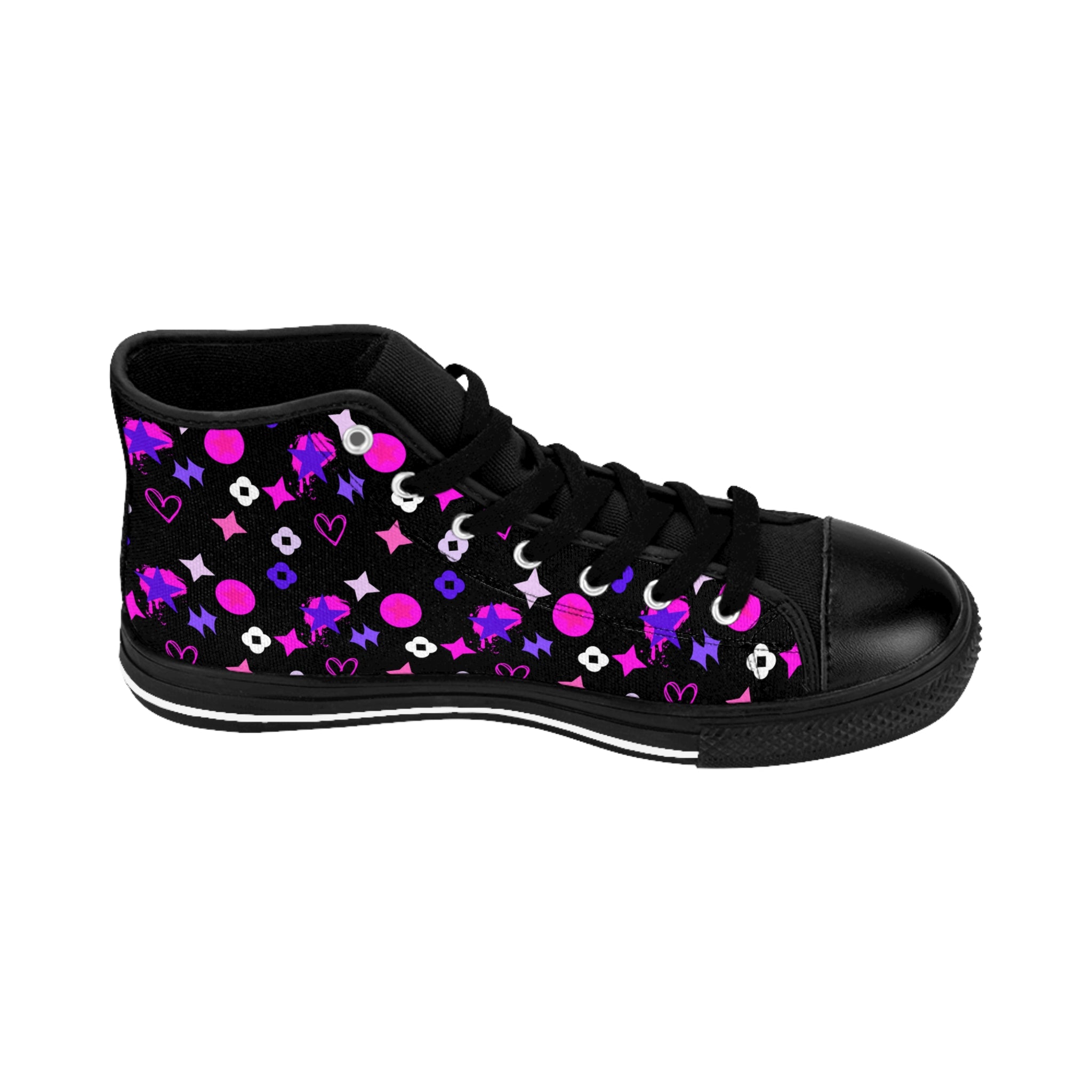 Women's Classic Sneakers Purple Black Stars