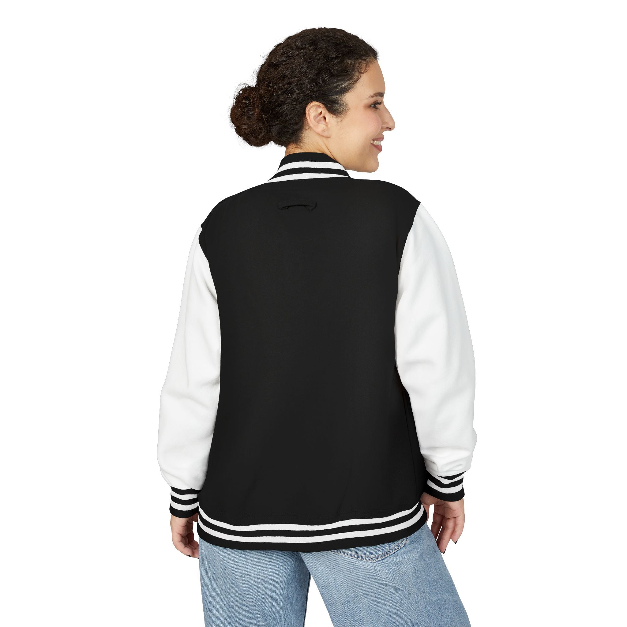 Classic Black & White Letterman Jacket