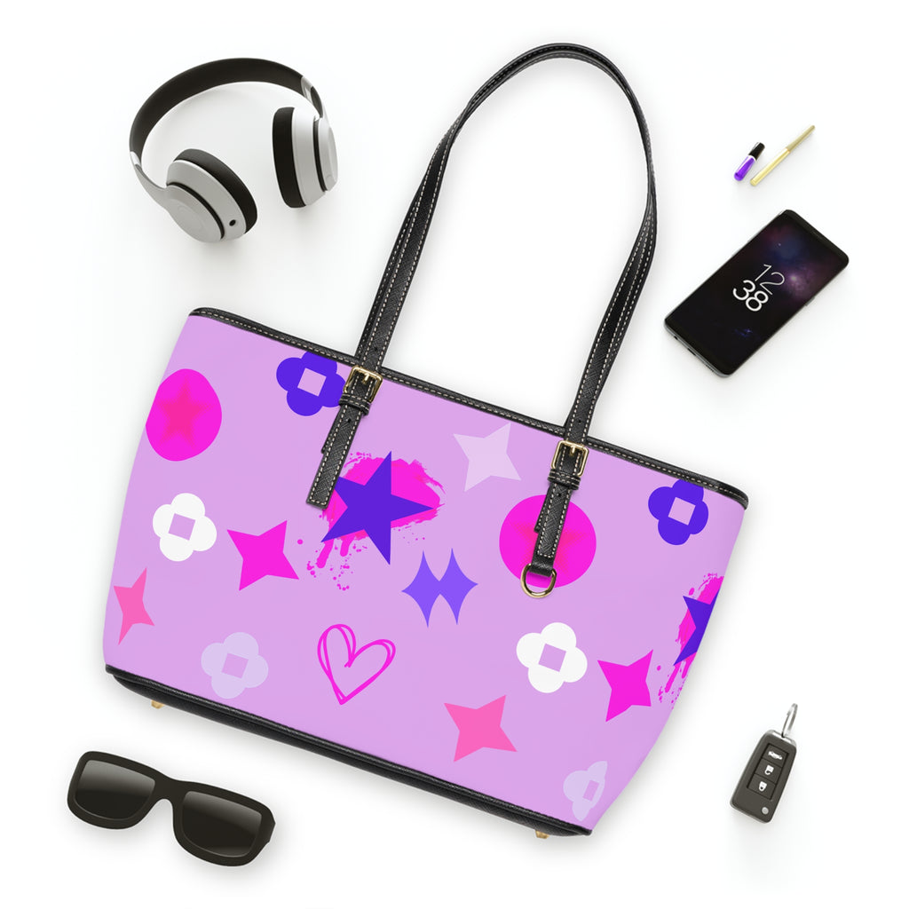 Neon Purple  Shoulder Bag — Graffiti Stars Tote