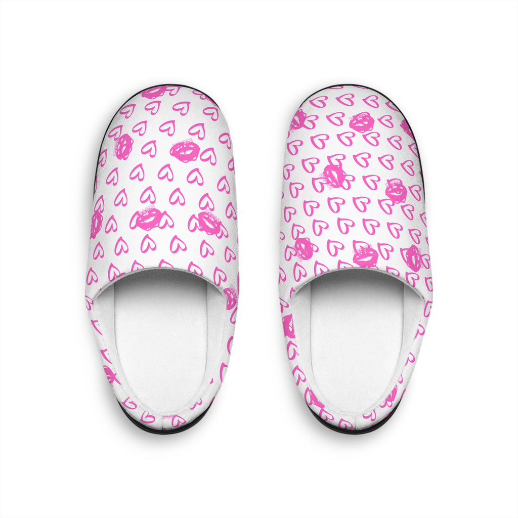 Slippers — Pink  Hearts Women's Indoor Slippers