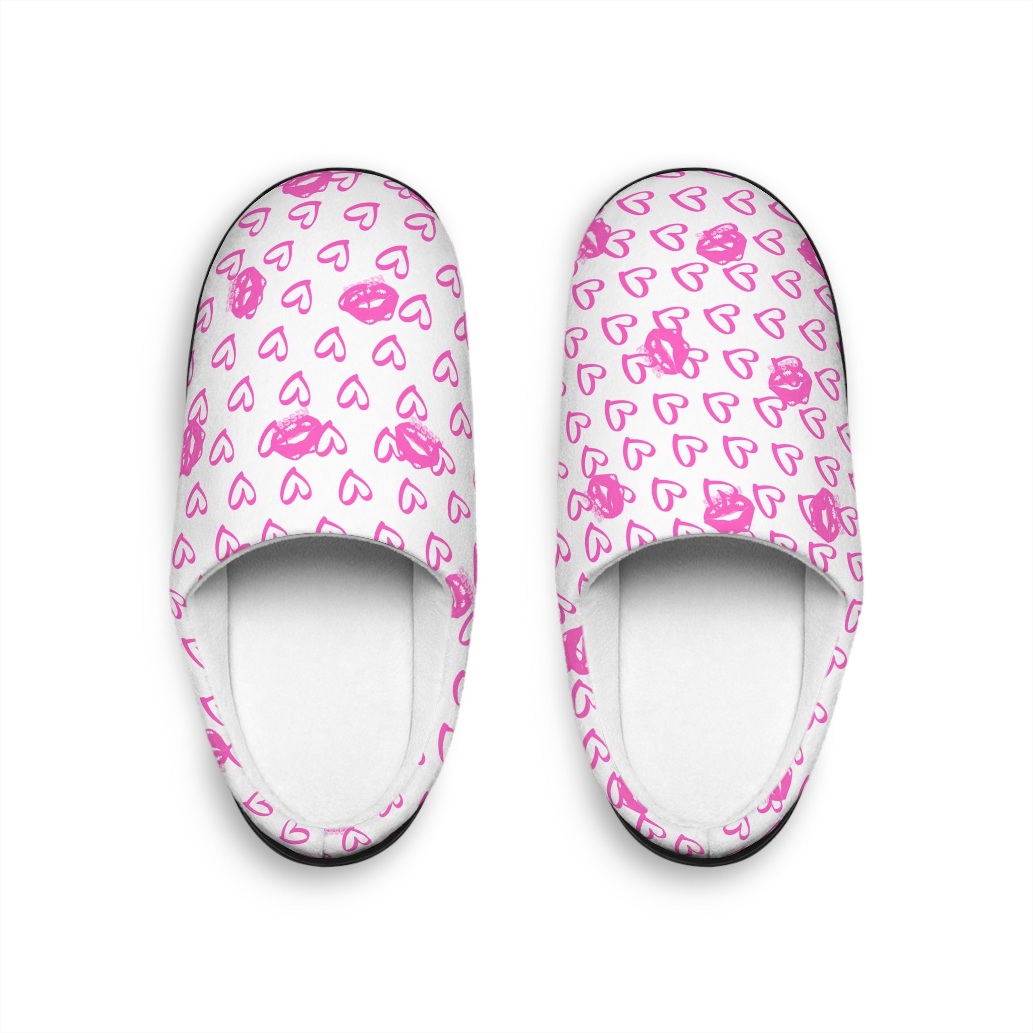 Slippers — Pink  Hearts Women's Indoor Slippers