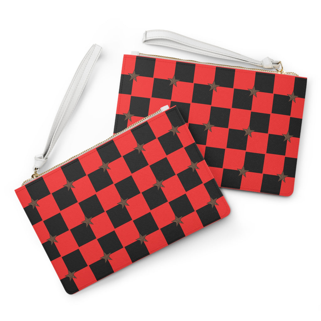 Red and Black Checker Small Bag with Stars