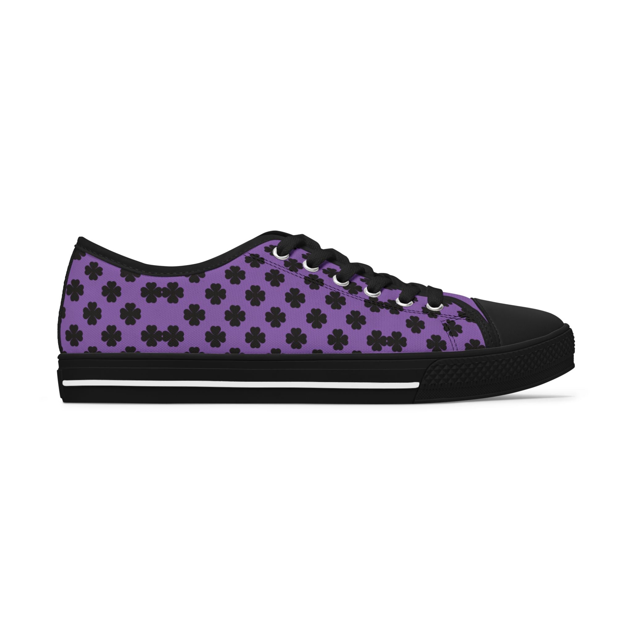 Low Top Sneakers — Purple Cross Pattern Casual Shoes