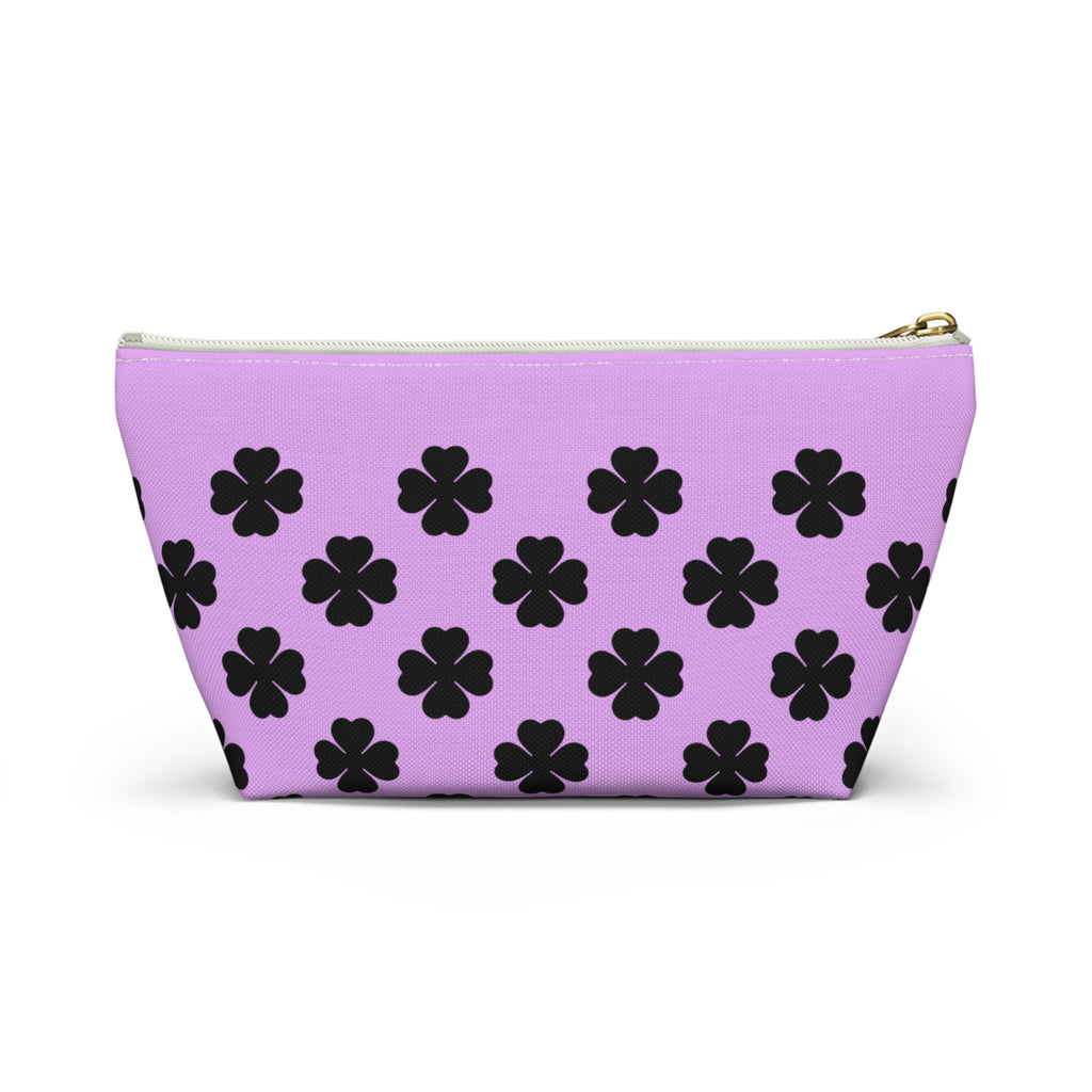 Black Clover Pattern Accessory Makeup & Travel Organizer Purple
