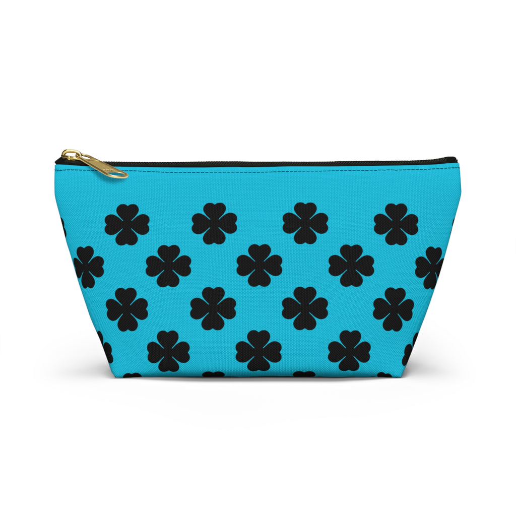 Black Clover Pattern Accessory Makeup & Travel Organizer Ocean Blue