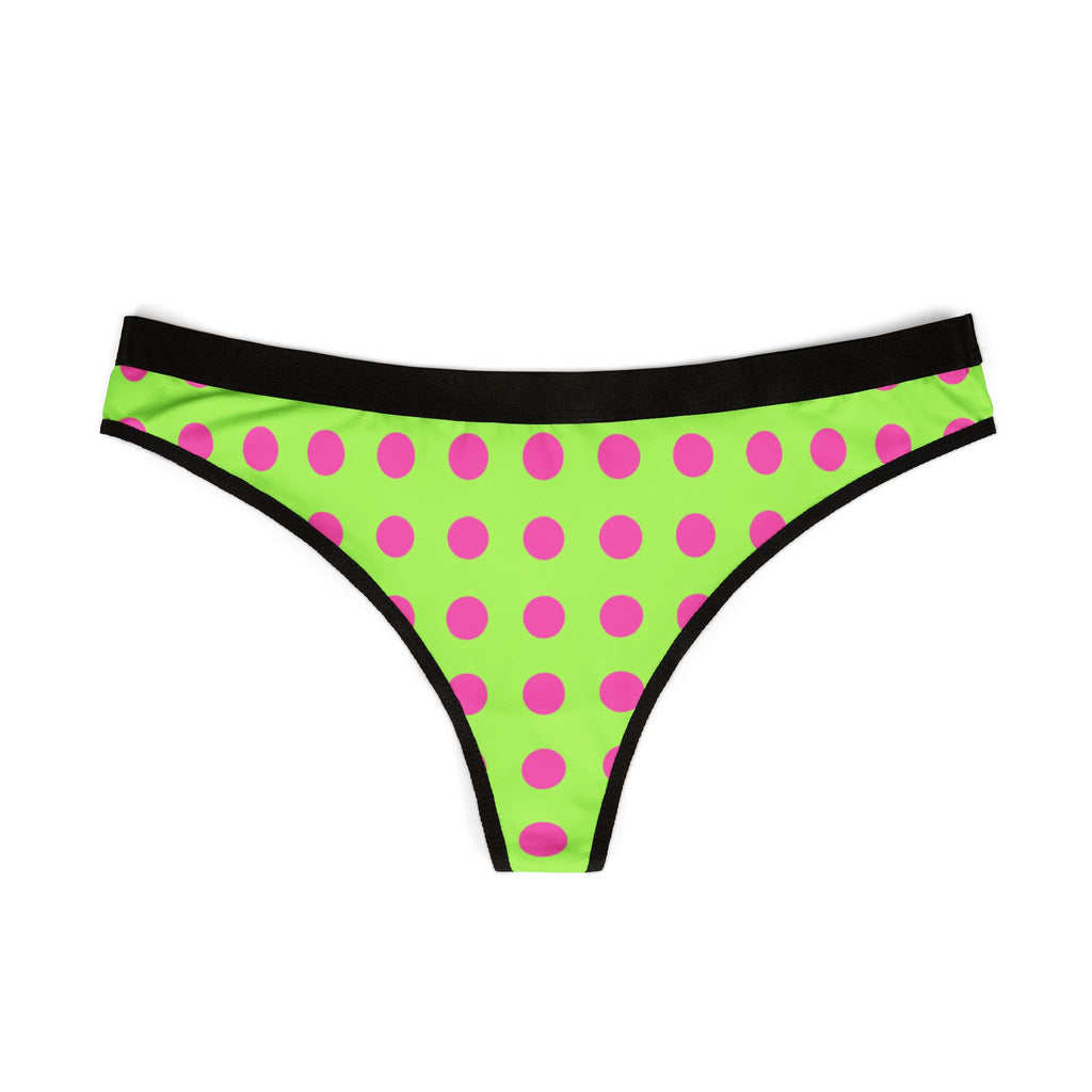 Neon Lime Green "I Love Girls" Thong - Women’s Cheeky Lingerie