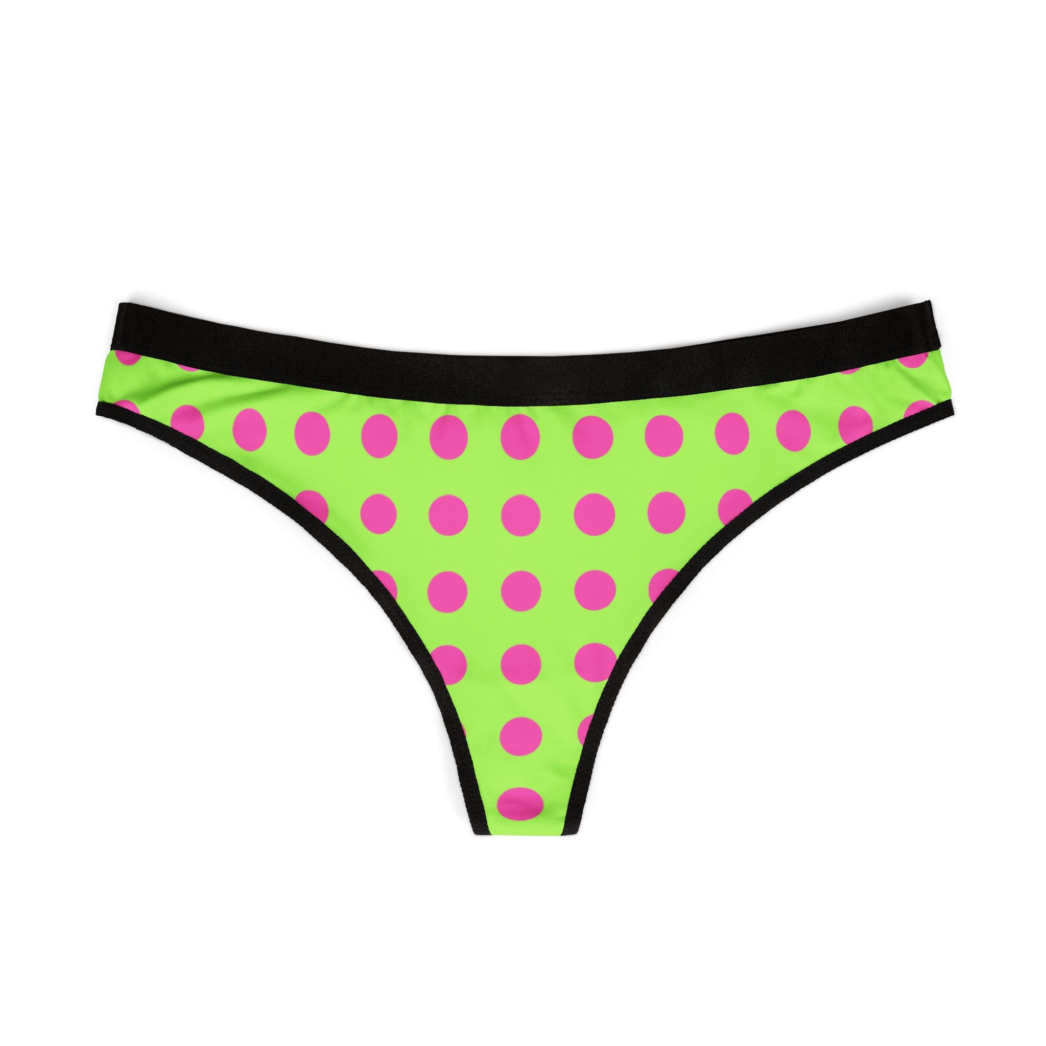 Neon Lime Green "I Love Girls" Thong - Women’s Cheeky Lingerie