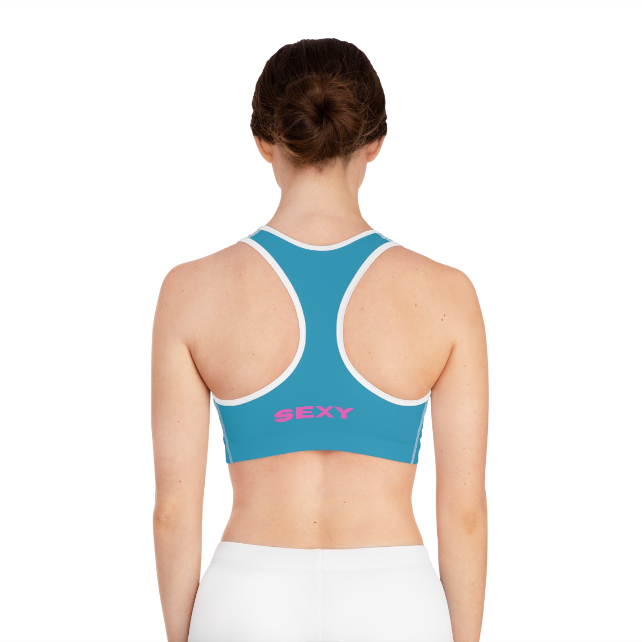 SEXY' Blue Sports Bra — Bold Activewear Crop Top