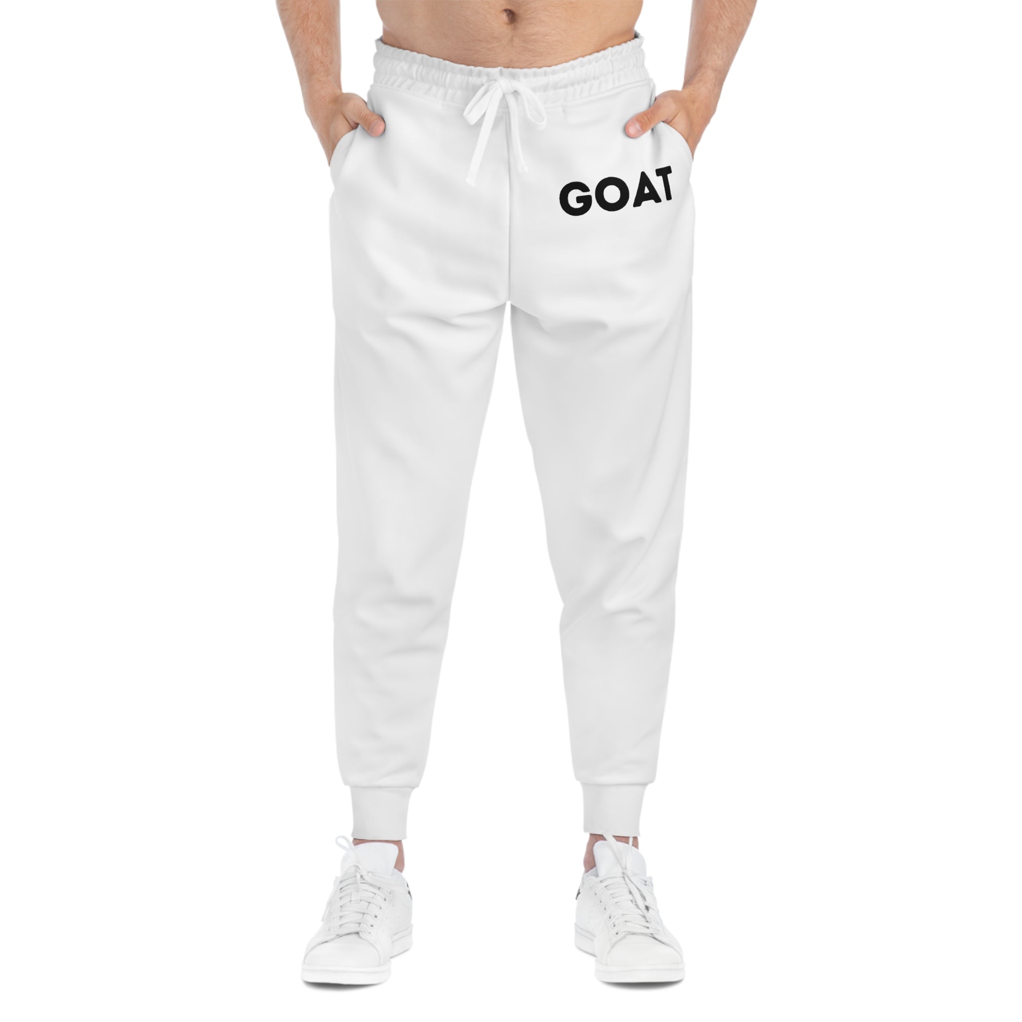 White Athletic Joggers with Accent — Casual Sweatpants