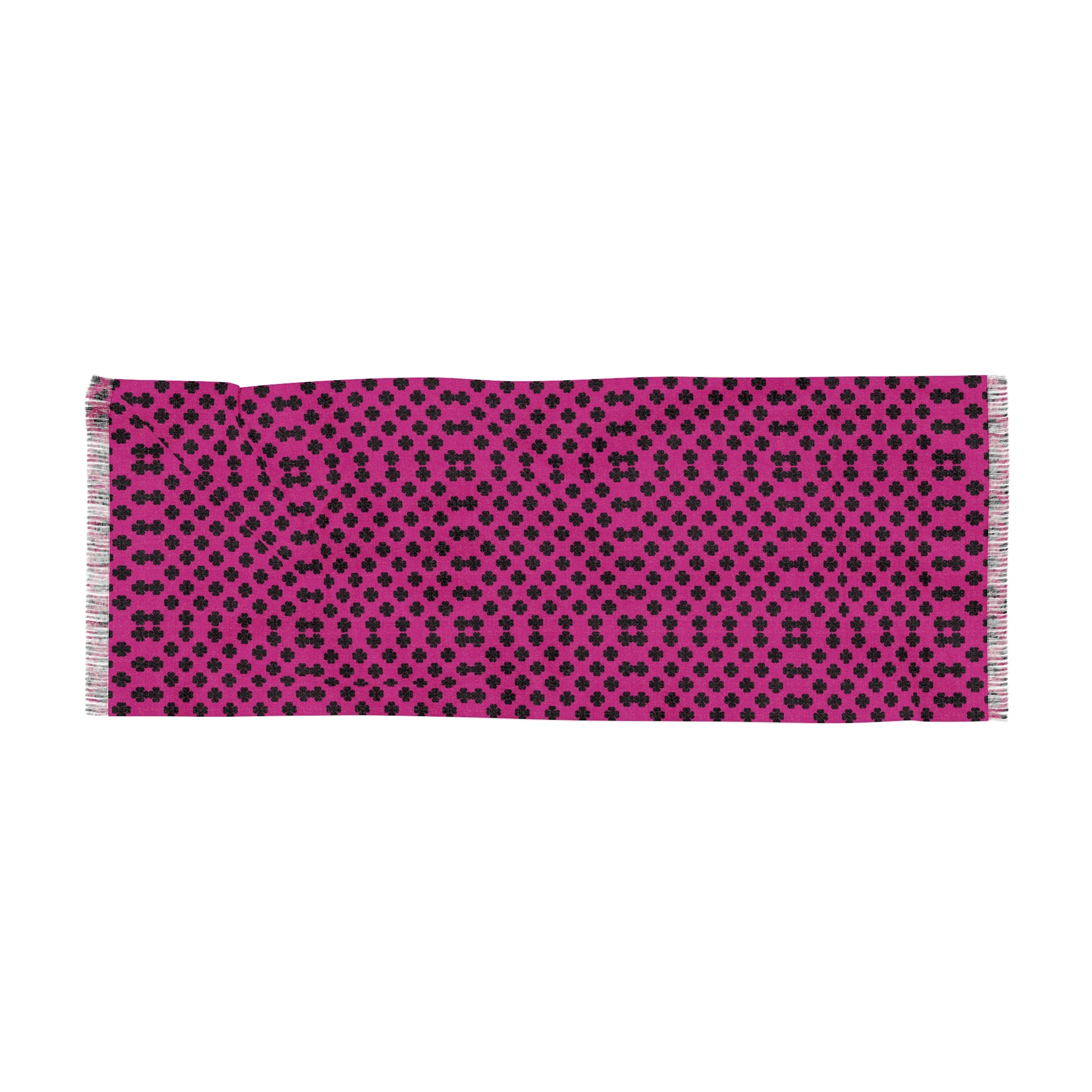 Black Pattern Light Scarf – Lightweight Black & Pink Fashion Scarf