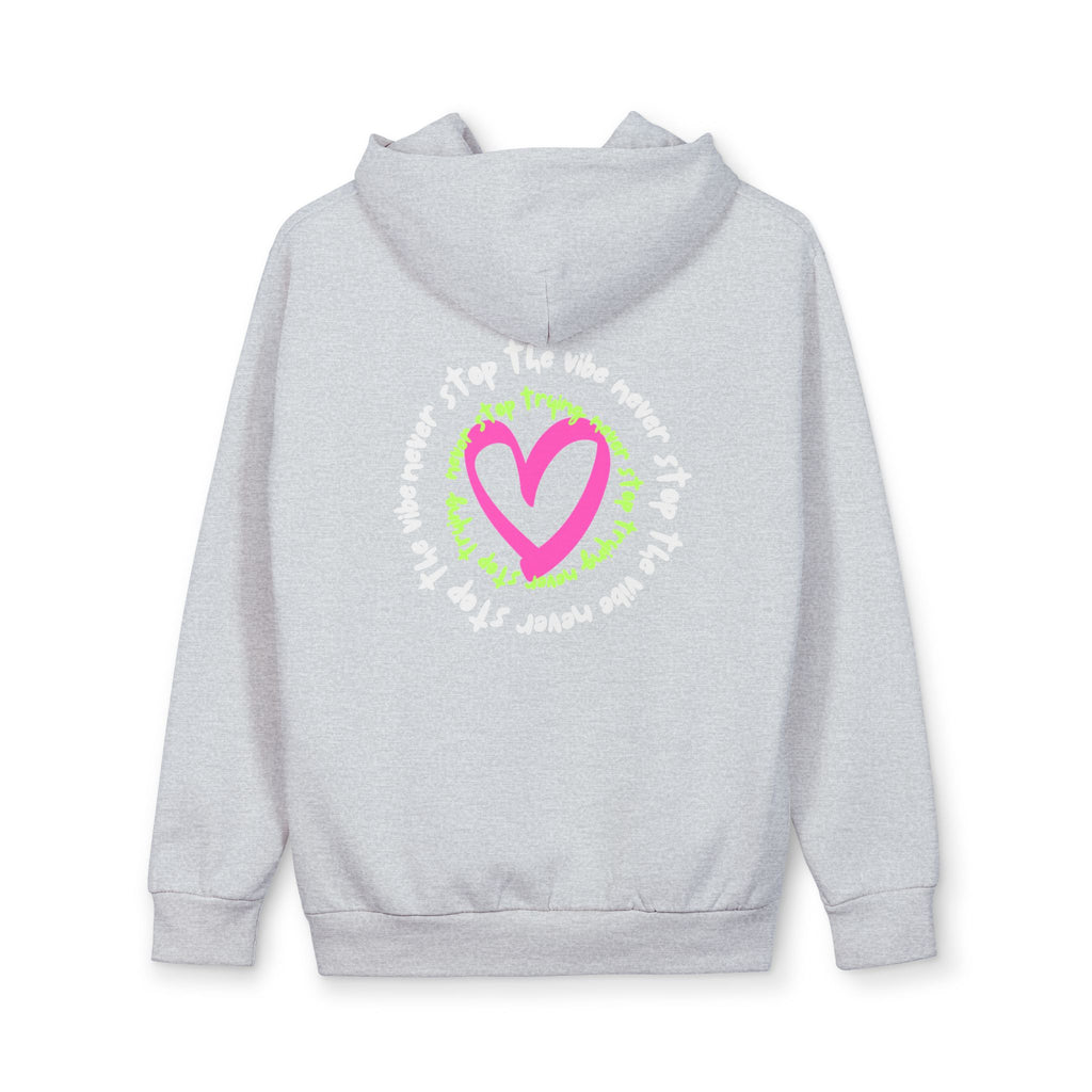 Graphic Hoodie — Neon Heart Back Print Pullover